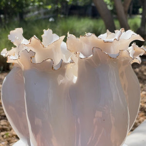 Ruffled Vase with Gold Luster