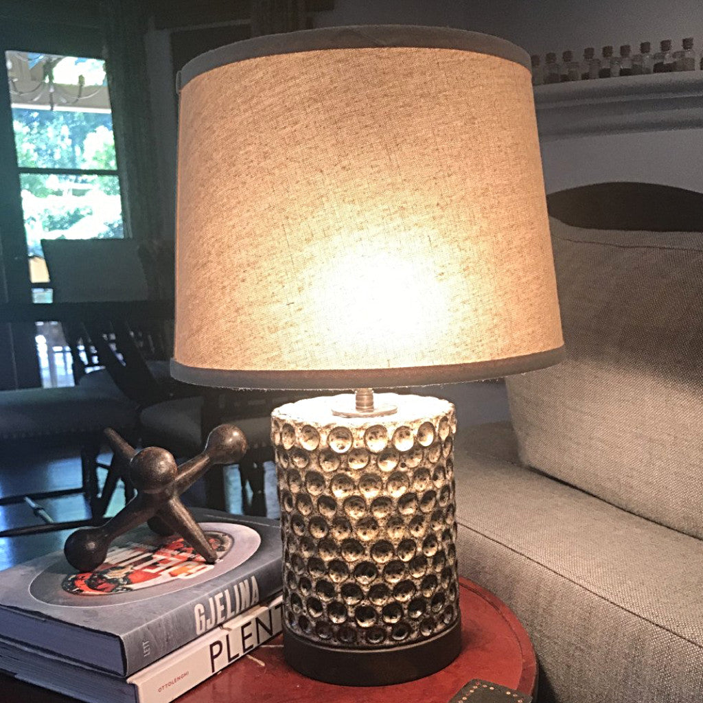 Black Clay Dimpled Lamp