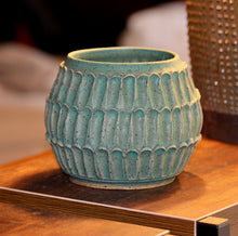 Turquoise Carved Planter
